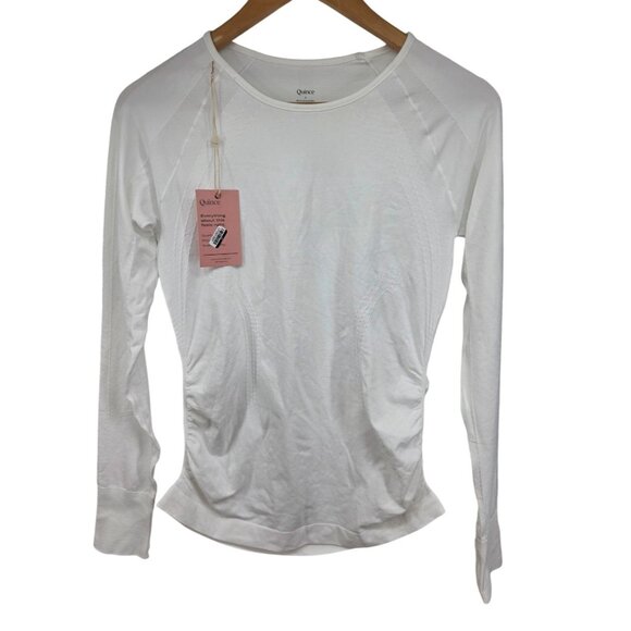 Quince Seamless Ruched Long Sleeve Top Small NWT - Picture 2 of 8